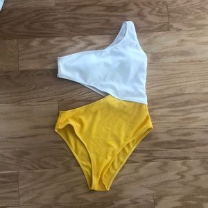 Colorblock one piece swim suit